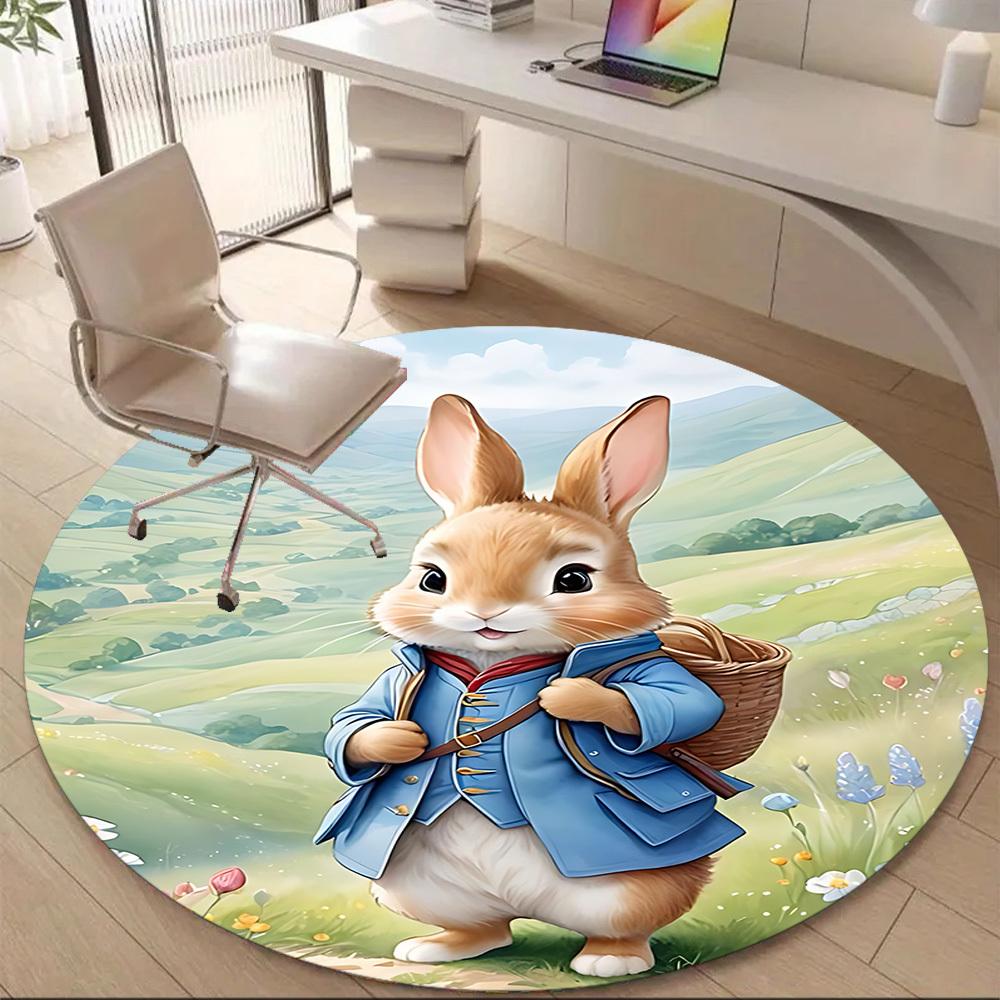 Peter Rabbit Office Round Area Rug, Indoor Mat Suitable For Office, Under Office Chairs Bedroom Living Room Home Decor, DT1212069