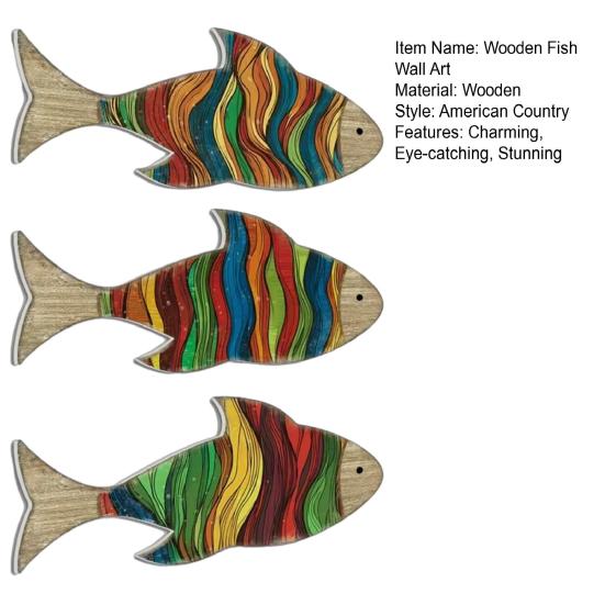 3 Pcs Wooden Tropical Fish Wall Art Coastal Theme Vintage Wall Sculpture Lake House Hanging Ocean Decor for Bedroom Kitchen Nursery Cottage