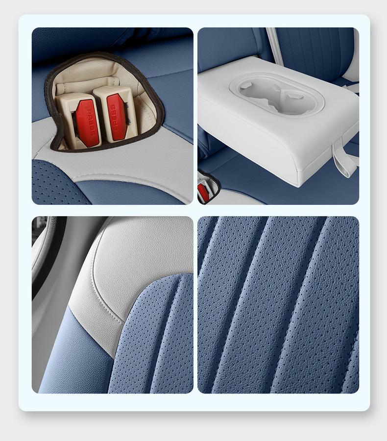 ORA Good Cat GT Universal Leather Car Seat Cover - Cartoon Design, Four Seasons, Full Surround