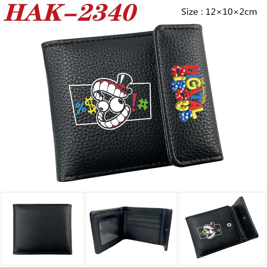 The Amazing Digital Circus PU Leather Wallet Black Snap Closure Anime Short Card Holder for Men Women