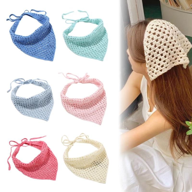 Damen Kopftuch Einfarbige Haarband-Wickel Kopfwickel Exquisites Handgewebtes Haarband Bandana Haarband für den Urlaub