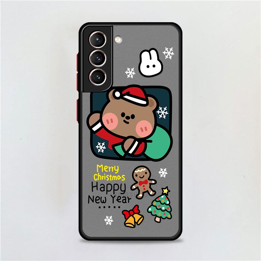 New YearMatte Hülle für Samsung Galaxy S22 S20 S21 FE S10 S9 Plus S8 Capa Note 20 Ultra 10 Lite Telefon Fundas