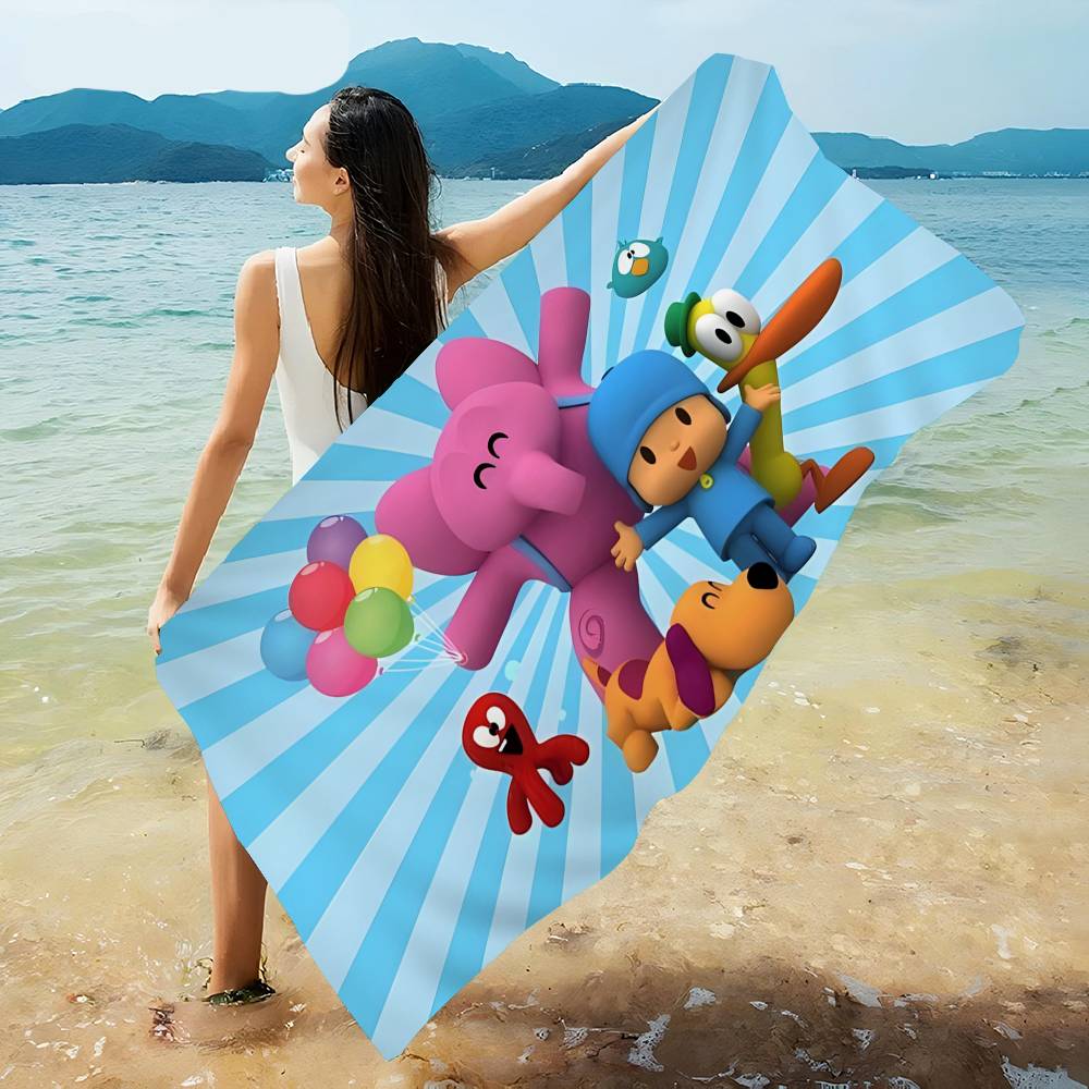 Cartoon P-Pocoyo Microfiber Beach Towel Absorbent Quick Dry Soft Yoga Swimming Resort Mountain Climbing Towel