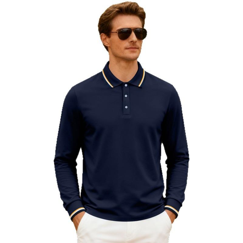 Loose Men's Casual Golf Quick Drying Breathable Long Sleeve Embroidered T-irt Ciwalk Cleanfit Pure Color Golfwear Polo Shirtss