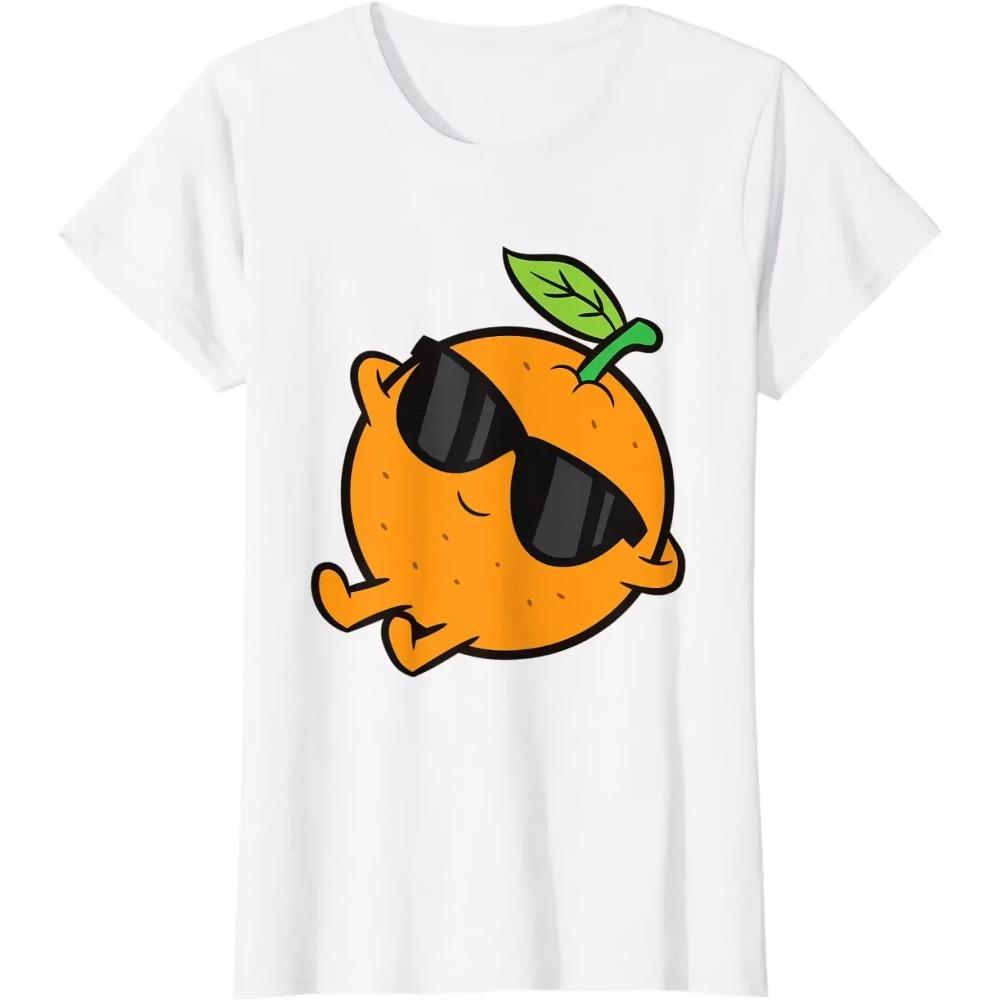

Cute Orange Fruits Relaxing Lazy Summer Men Women T-Shirt Casual Cotton Shirt Four Seasons Tees Graphic T Shirts Teens Clothing XXXXXL белый