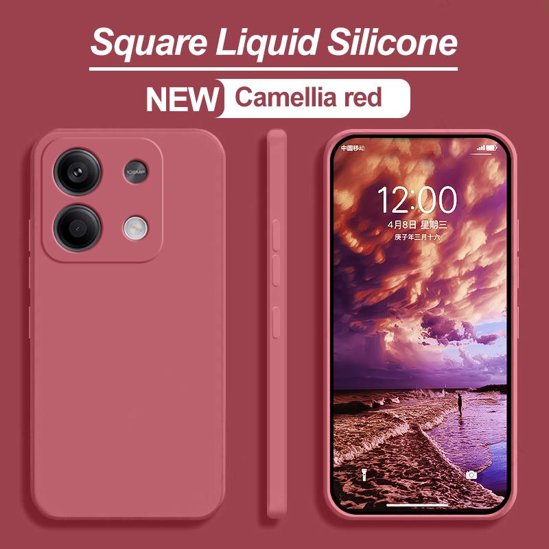 For Redmi Note 13 Case Square Liquid Silicone Soft TPU Cover For Xiaomi Redmi Note 13 Note13Pro Plus Redmi Note13 Pro 4G Phone Cases