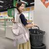 Schoolbag school bag solid color simple college student Japanese versatile backpack ins large capacity girl light backpack lazy wind