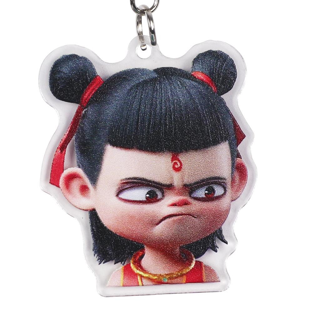 Nezha Schlüsselanhänger Figur Spielzeug Ao Bing Anhänger für Männer Frauen Rucksack Lustiger Anhänger Schlüsselanhänger