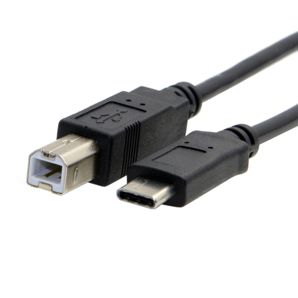USB-C USB 3.1 Type C Hannkontakt til USB 2.0 B Type Hannkontakt Datakabel for Mobiltelefon & Macbook & Bærbar PC
