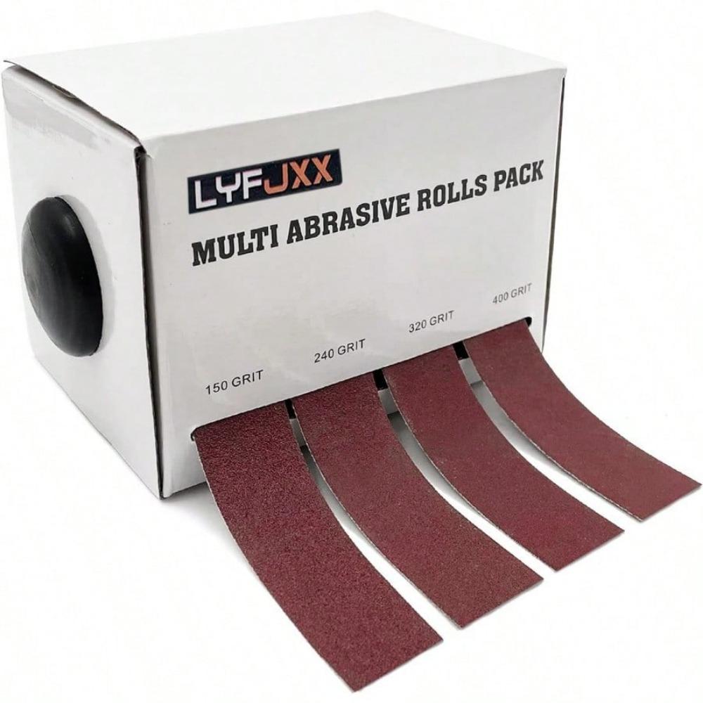 LYFJXX Abrasive Paper 4pc Sandpaper Variety Pack-150 240 320 400 Grit With Dispenser Drawable Emery Cloth Roll Metal Glass Carpentry Sanding Paper