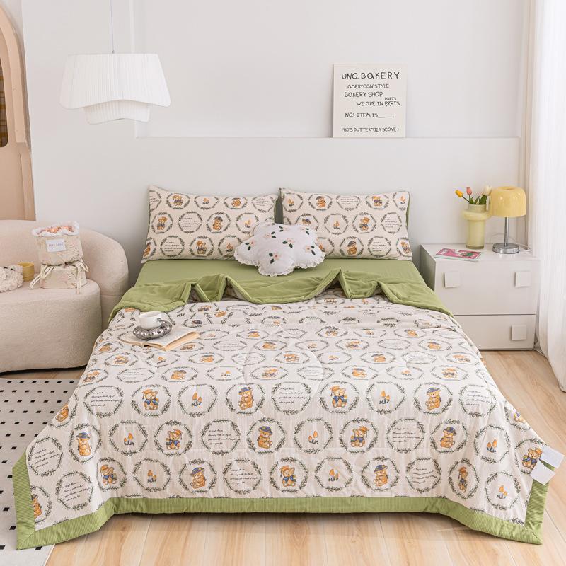 Summer Single Double Bed Light Printed Quilt Air Condition Quilt Twin Queen Size Cool Quilt