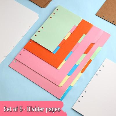 Pagine Separatori Colorate A4/B5 a Fogli Mobili per Quaderni, Pagine Indice Universali e Personalizzabili