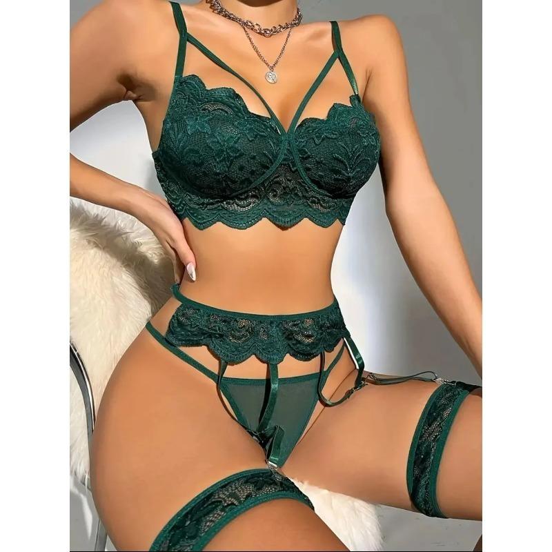 3 Pieces Erotic Sexy Lace Bra And Panty Set Underwear Transparent Bra Exotic Sets Sexy Thong Woman Fancy Sensual Luxury Lingerie