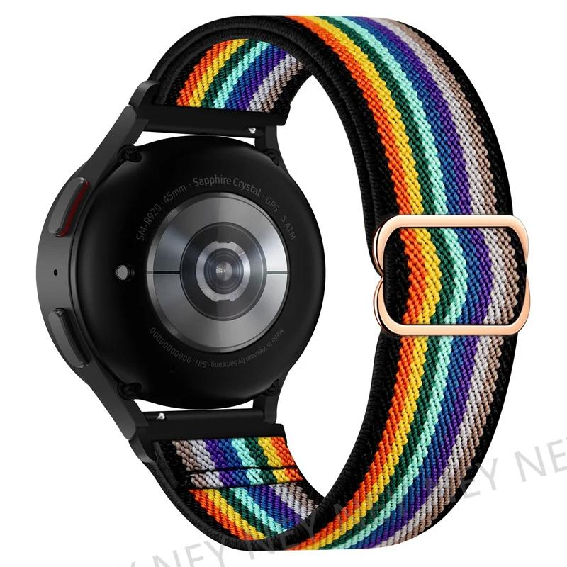 Elastic Shiny strap For Samsung Galaxy Watch 6/5/pro/3/4/classic/Active 2 20mm/22mm Bohemian Pride bracelet Huawei GT 3-2-e band
