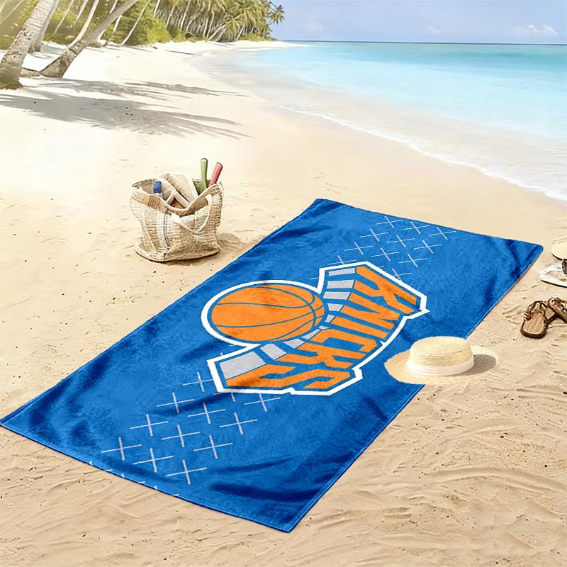 York Knicks Print Beach Towel, Large Soft Quick Dry Towel for Beach Camping Swimming