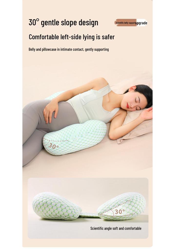 U-Shaped Pregnancy Pillow: Lumbar & Belly Support for Side Sleepers, Antibacterial & Postpartum-Friendly