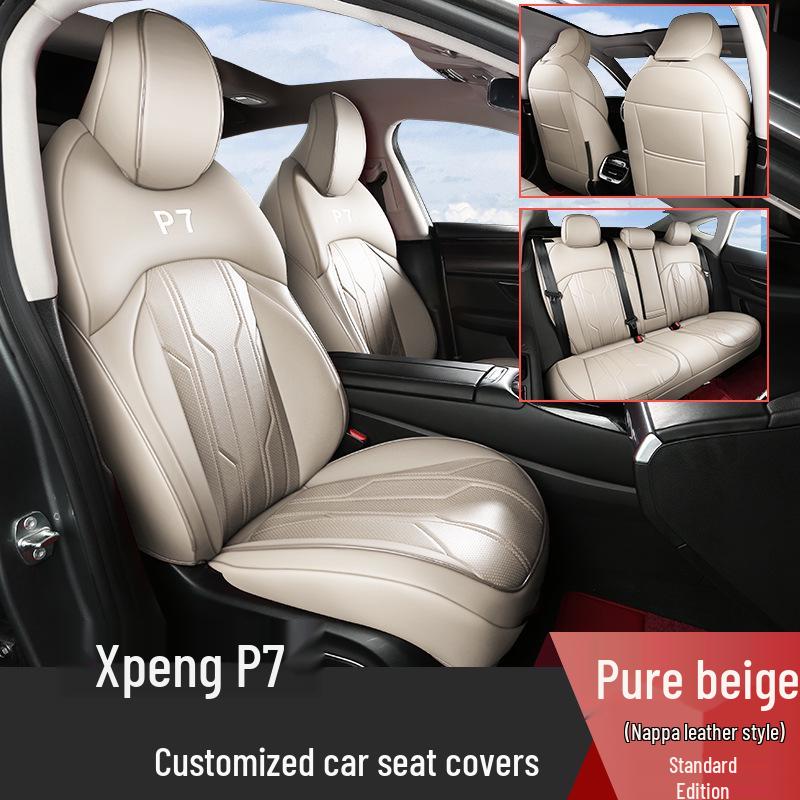 Xiaopeng P7 Five-Seater Full Coverage Leather Seat Cushion, Wear-Resistant and Suitable for All Seasons