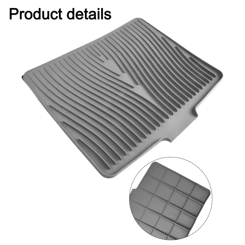 Efficient Water Drainage Mat Heat Resistant Mat Drying Mat For Dishes Silicone Drying Pad Functional Kitchen Tool