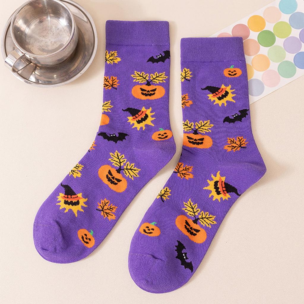 Halloween Cotton Mid Calf Socks for Men and Women, Funny Novelty Socks for Fall and Winter