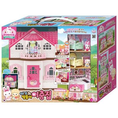 Kongji Rabbit Baby Twins Bunkhouse Dollhouse 6969, Mixed Colors, Popular Toys for Korean Children