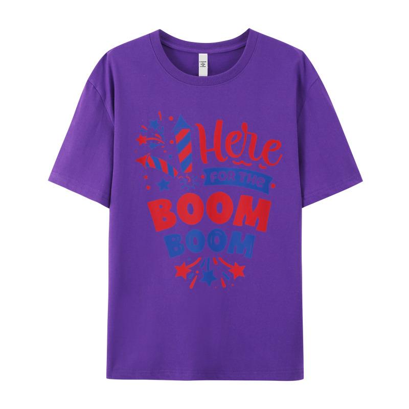 Here For The Boom Boom Tshirt Crazy Short Sleeve Newest Round Neck 100 Cotton Tops Tees Normal T Shirt Gift Idea Father Day