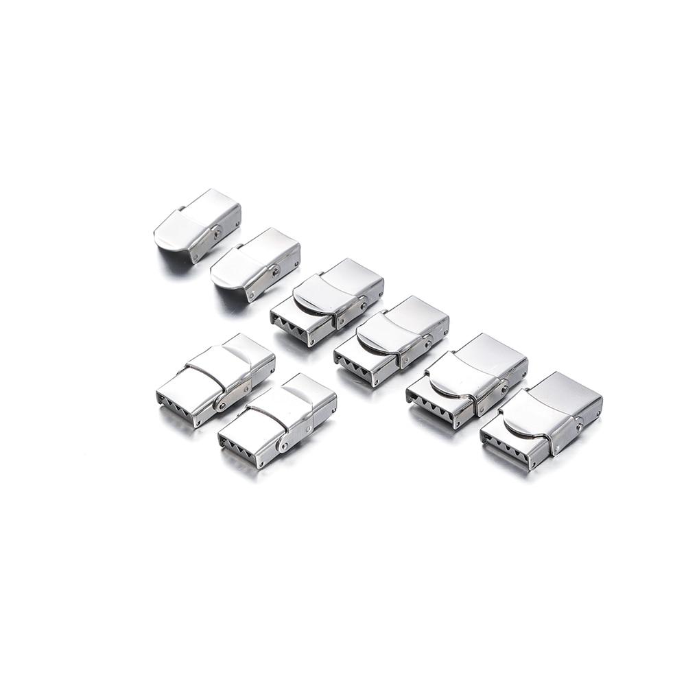 5ks spona z nerezové oceli Krimpovací čelistový háček Hodinky Páskové spony Connect Krajková přezka pro DIY kožené silikonové náramky Výroba šperků
