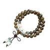 Chinese Green Sandalwood & Jade Multi-Circle Women's Light Purple Bead Bracelet