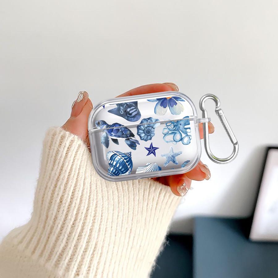 Clear Earphone Cases Cover Case For Airpods 4 3 Pro2 Pro3 2 Pro 1 Marine Turtles