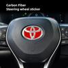 Carbon Fiber Car Steering Wheel Emblem Sticker Glue Trim Decals For Toyota 86 Mirai Supra Prado Alphard Crown Vellfire Sequoia V