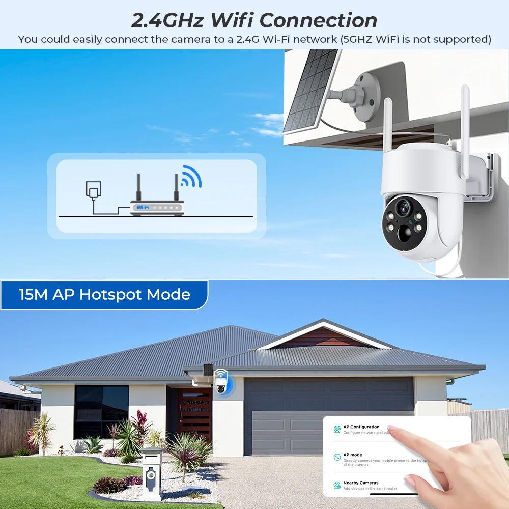 360° Solar-Powered Outdoor WiFi HD Surveillance Camera with Remote Monitoring & Waterproof Design