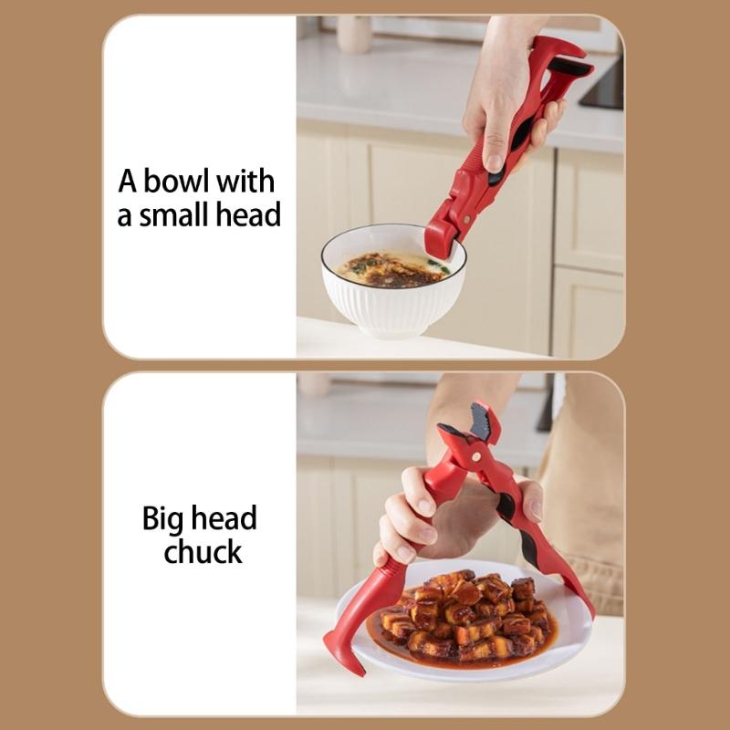 Heatproof Handle Bowl Holder Clamp Heat Resistant Plates Tongs Anti Scalding Hot Dish Gripper for Commercial Use