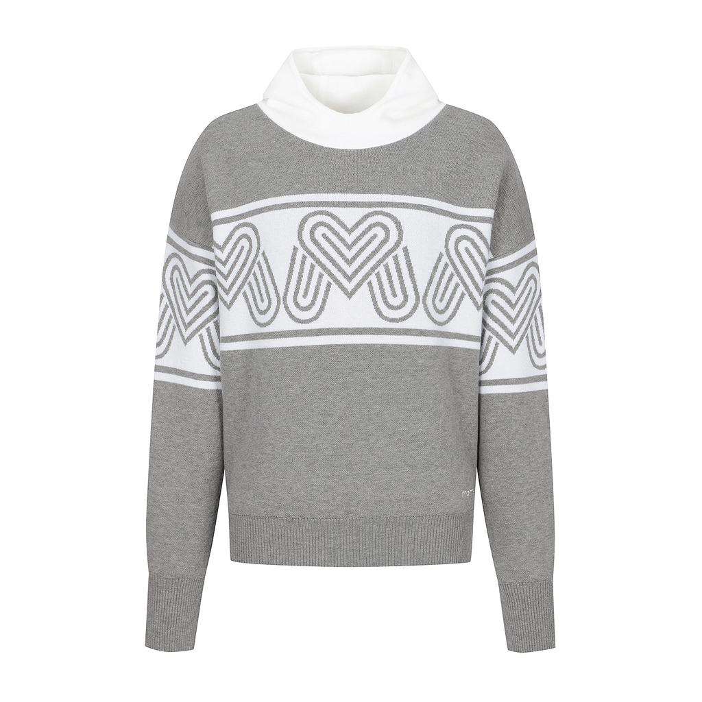 MARTINE GOLF Mini Hoody Logo Pattern Sweater_M/Grey