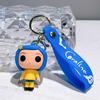 Vibrant Silicone Coraline Keychain Cute American Style Cartoon Character Gift