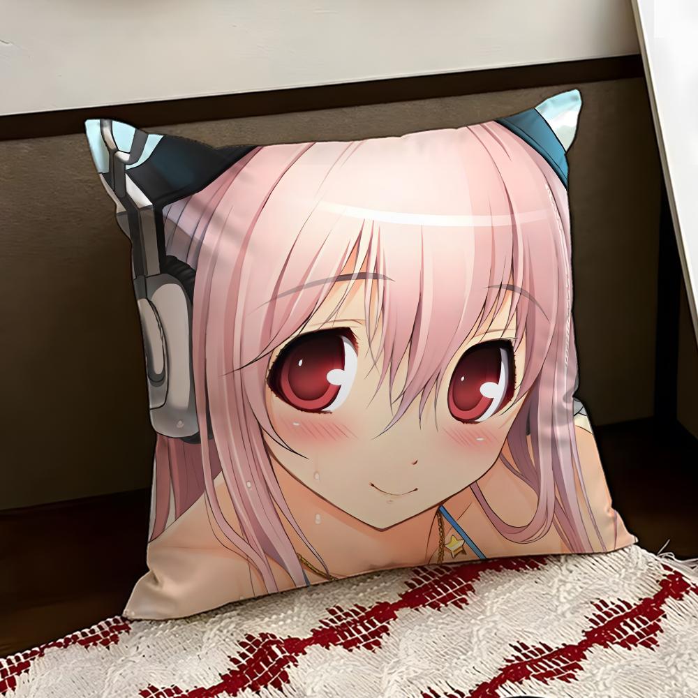 SSUPER Anime SSONICO Cushion Cover Reversible Soft Durable Pillow Cover Home Car MultiScene Use for Daily Comfort