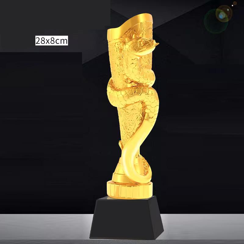 Customized Resin Trophy, Gold, Silver, Copper, Excellent Employee Sports Competition Souvenirs, Free Lettering Crystal Base, 1Pc