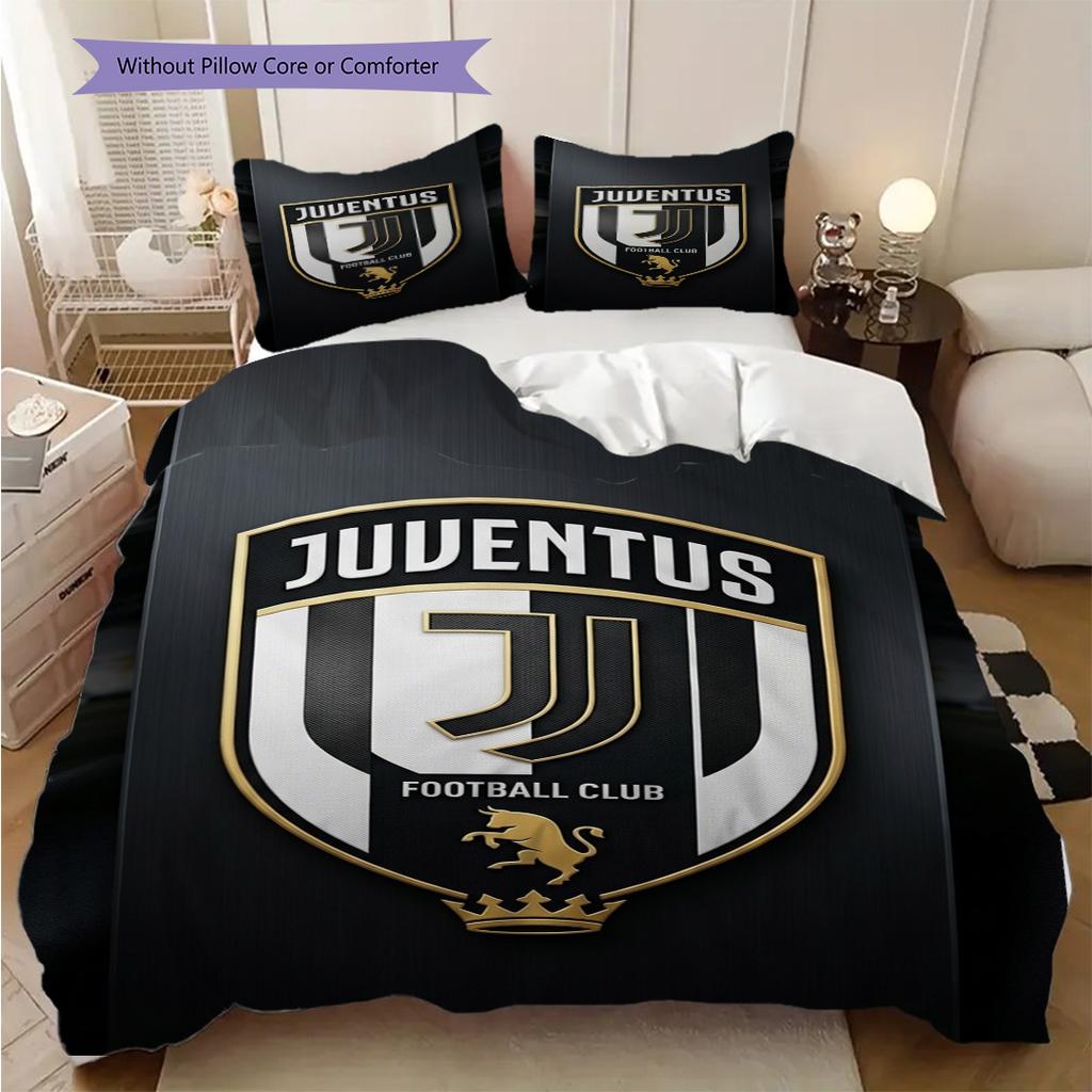 Emblema del Football Club Juventus Set da tre pezzi (1 * copripiumino + 2 * federa, senza nucleo) Copripiumino e federa Morbido e confortevole