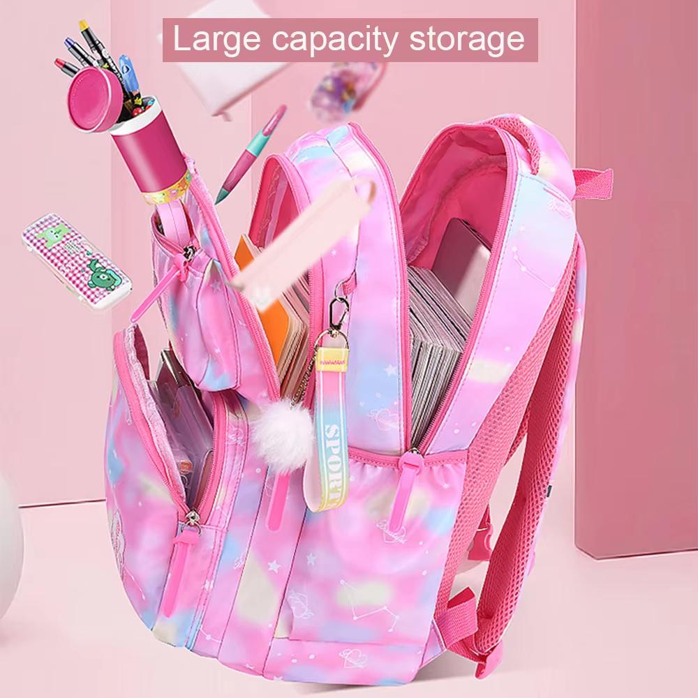 Trendy Gradient Pink Waterproof Backpack - New Collection Large Capacity Cute Teenage School Bag for Girls Travel-LZT