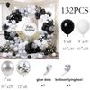 Black White Balloons Garland Metal Silver Confetti Ballon Arch Kit Graduation Birthday Party  New Year Eve Home Party Decoration