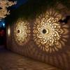 Hollow Solar Projection Lamp Flower Design Wall Mount Lamp Practical Outdoor Garden Light  House