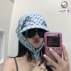 Sunscreen Triangle Headscarf Hat Plaid Strappy Bandana Cap Soft Headscarf Baseball Hat  Street