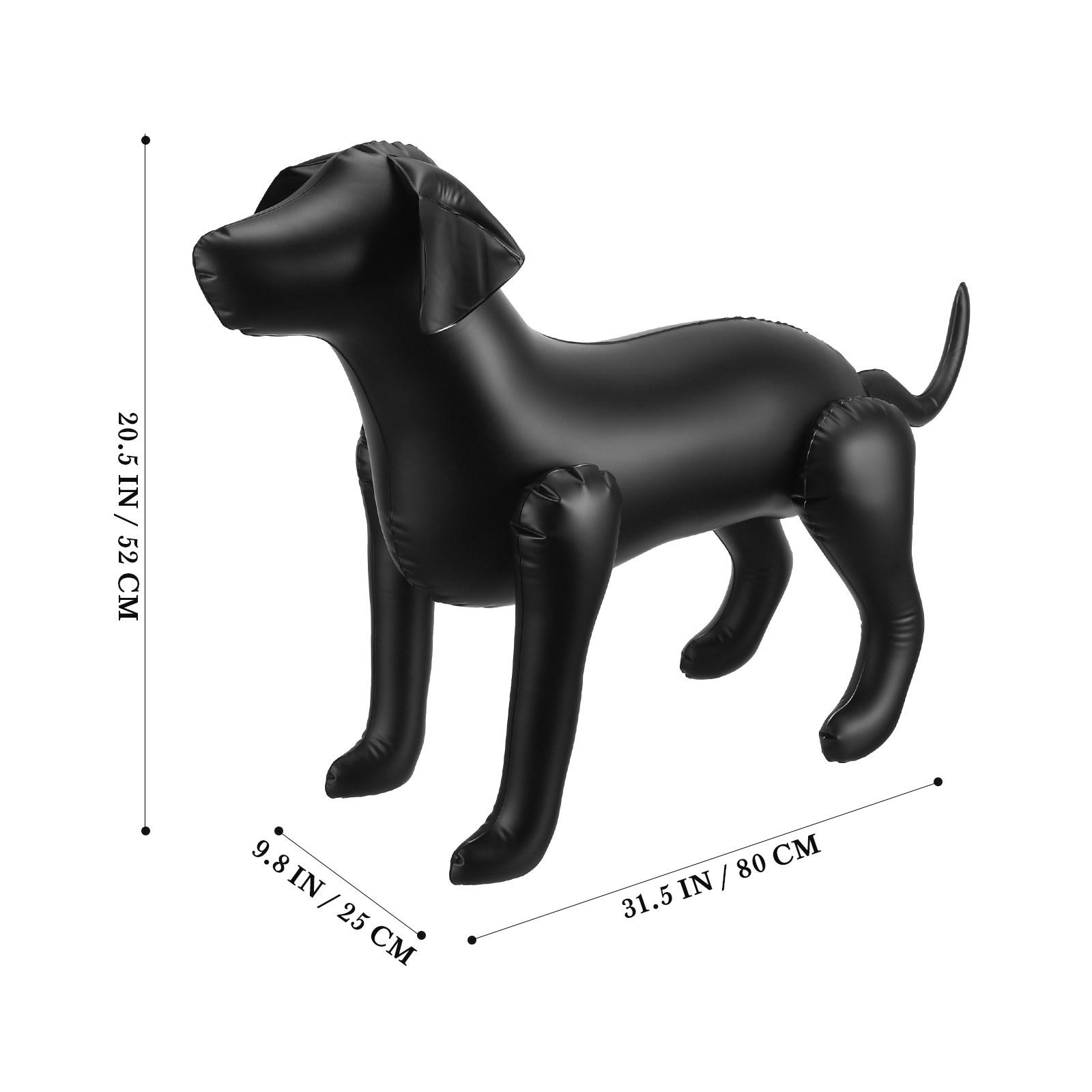 PVC Inflatable Dog Mannequin Stylish Dog Clothes Display Stand for Pet Shop Clothing Exhibition Pet Costume Event Display чёрный
