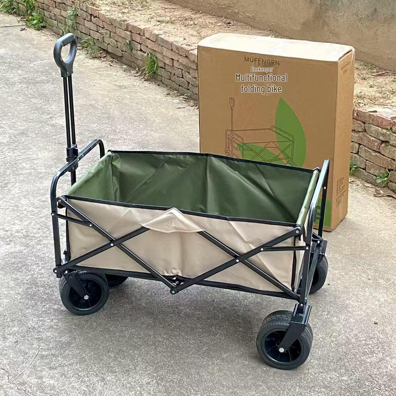 Thickened Foldable Outdoor Camping Cart – Large Handcart for Picnic & Camping