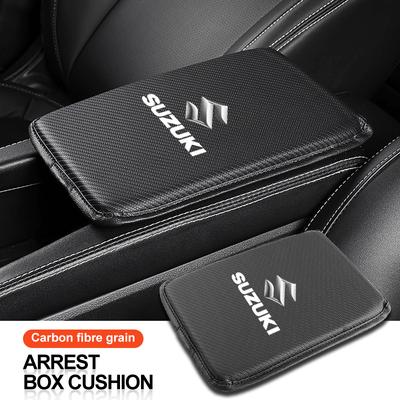 Almohadilla para la Consola Central del Coche de Cuero de Fibra de Carbono Funda de Cojín Reposabrazos para Coche para Grand Vitara ALTO Ciaz IGNIS Jimny Samurai XL-7 Accesorios