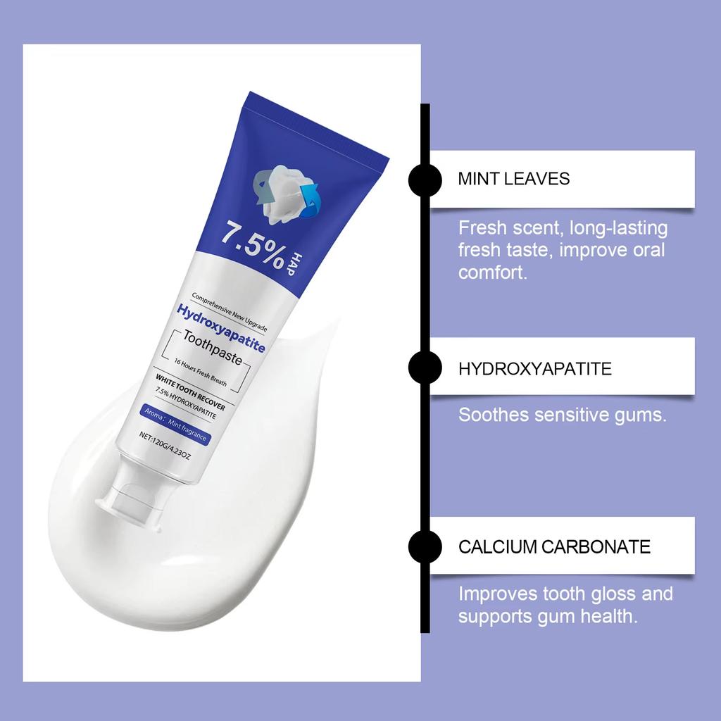Hydroxiapatit Tandkräm Tandblekning Minska Plack Anti Karies Skydda Tänder Dental Bleach Frisk Andedräkt Tandköttsreparation Tandkräm