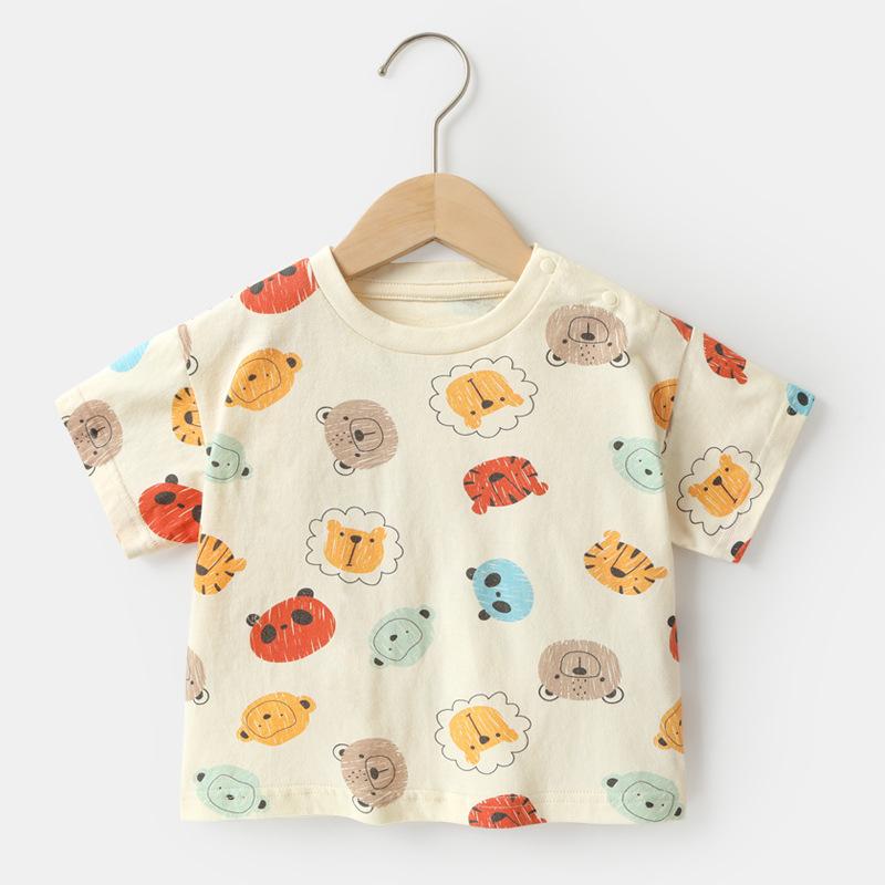 

Одежда для малышей, повседневные футболки с короткими рукавами, летняя одежда для мальчиков и девочек, детские летние топы с половиной рукавов 110cm