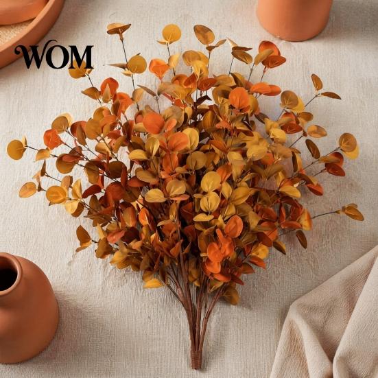 Flexible DIY Floral Supplies Fall Eucalyptus Stems, Artificial Leaves, Fake Greenery Branches, Faux Branches Flowers for Wedding Centerpiece