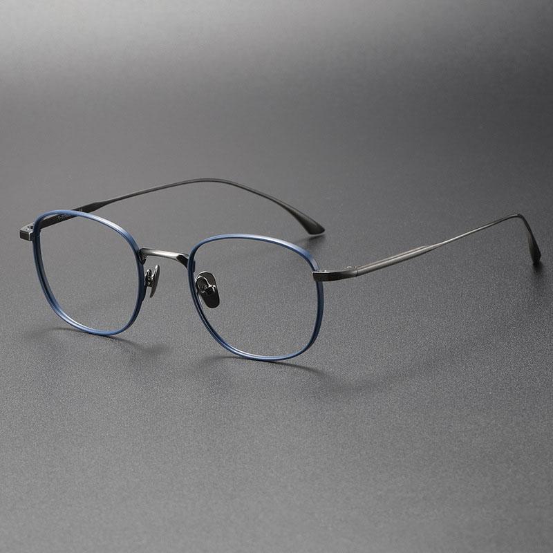 Designer Hand-made Japanese Retro Pure Titanium Glasses Frame Men s Myopia Glasses with Degree of Blue Light Protection
