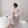1011 new cotton and silk nightdress fairy style thin large size sweet and cute style long dress loungewear can be worn outside