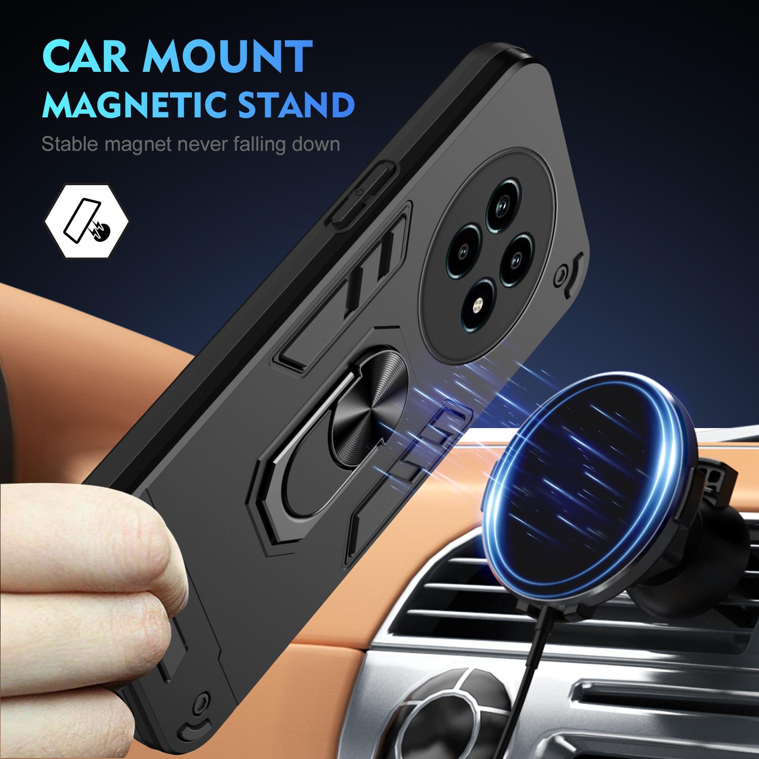 

Phone Case for Realme 13 Pro 5G (Global)/13 Pro+ 5G (Global) PC+TPU Drop Defend Cover with Kickstand Black
