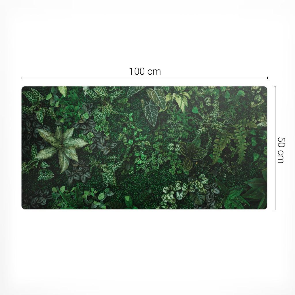 Gaming Protective Mat for Keyboard and Mouse Leafy Wall 100X50 Cm